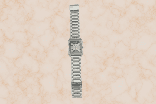 Classic Square Dial Metal Wrist Watch – Silver