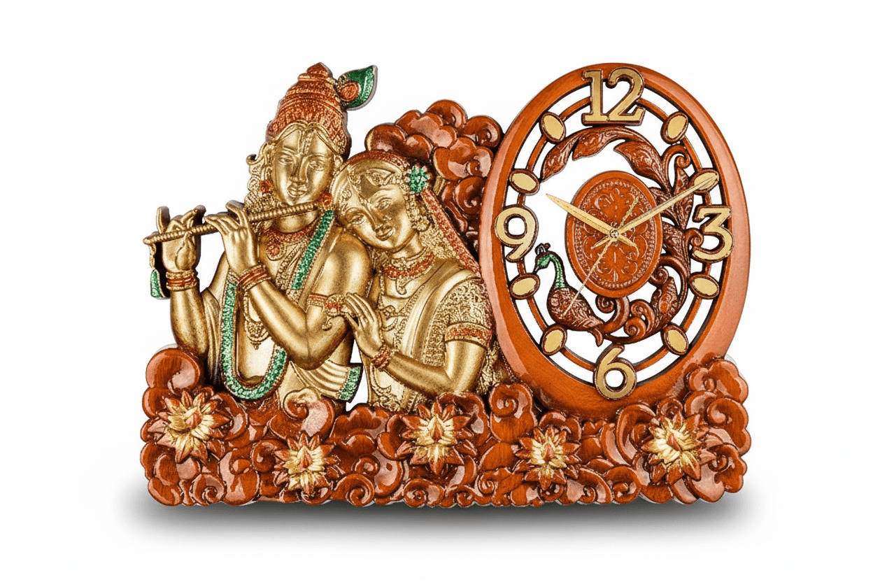 Krishna and Radha Idols Wall Clock (330x460 MM) - M.No. 7041 RK