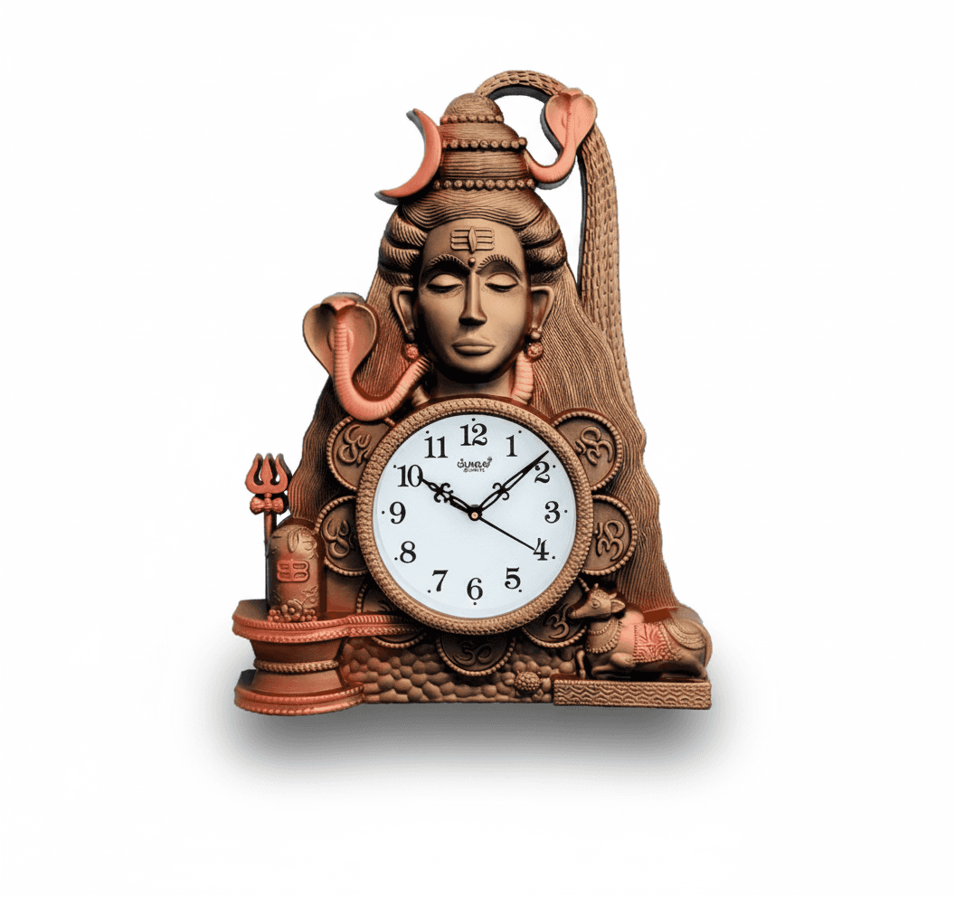 Sunray Shiva Wall Clock M.No. 5171 — 14 x 18 Inch Plastic Religious Decor