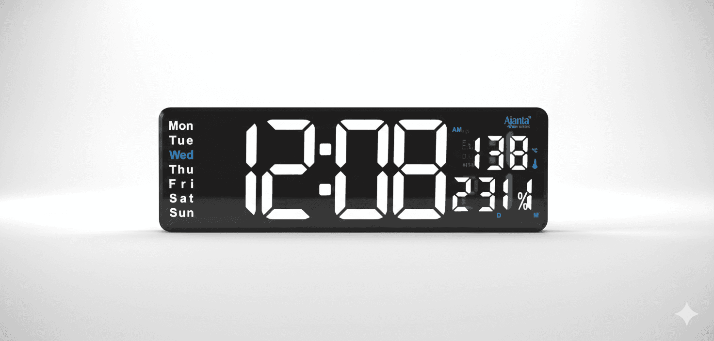 Ajanta DC 187-MC Digital LED Table Clock with Temperature