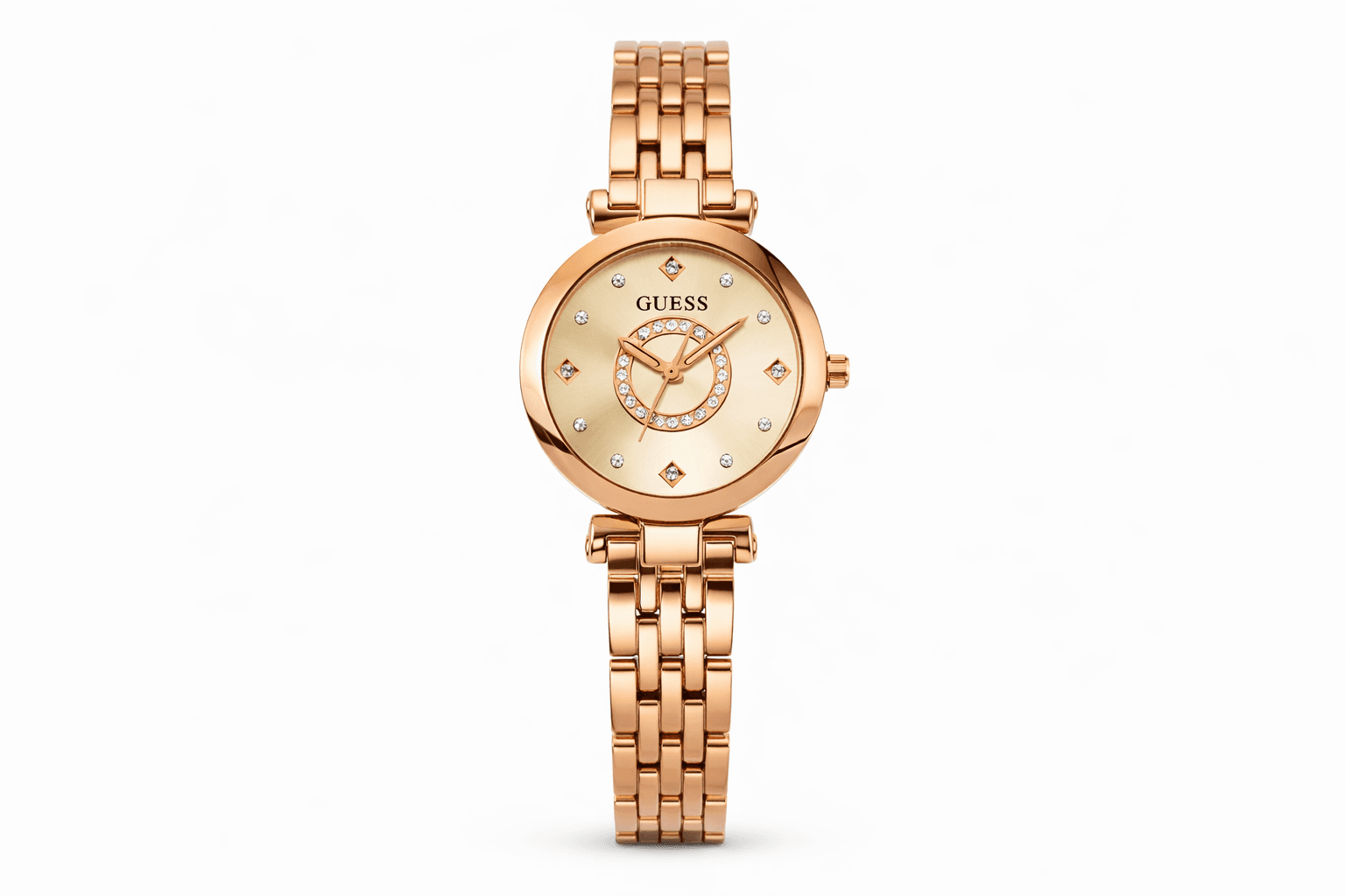 Rose Gold Luxury Bracelet Ladies Watch – Crystal Studded Dial