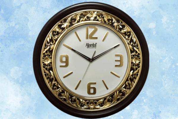 Ajanta Golden & Black Designer Silent Wall Clock – Model 2877