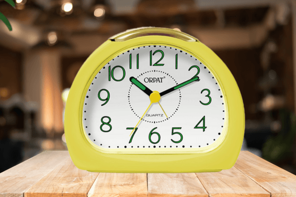 ORPAT Yellow Analog Table Clock – Model TBZL-367