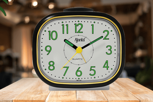 Ajanta Black Analog Table Clock – Model TBB-647