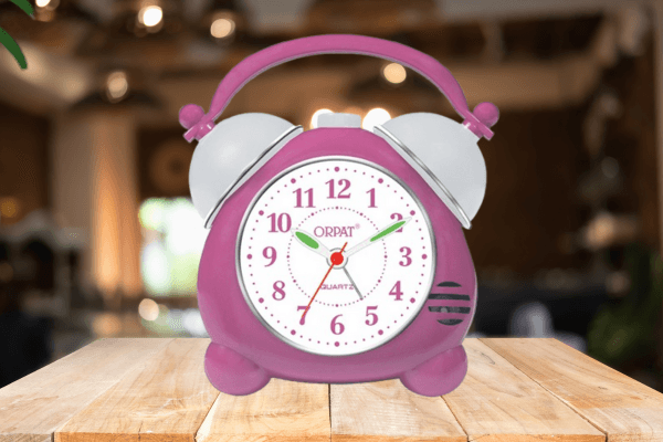 ORPAT Time Piece Buzzer Alarm Clock – Pink (TBB-777)