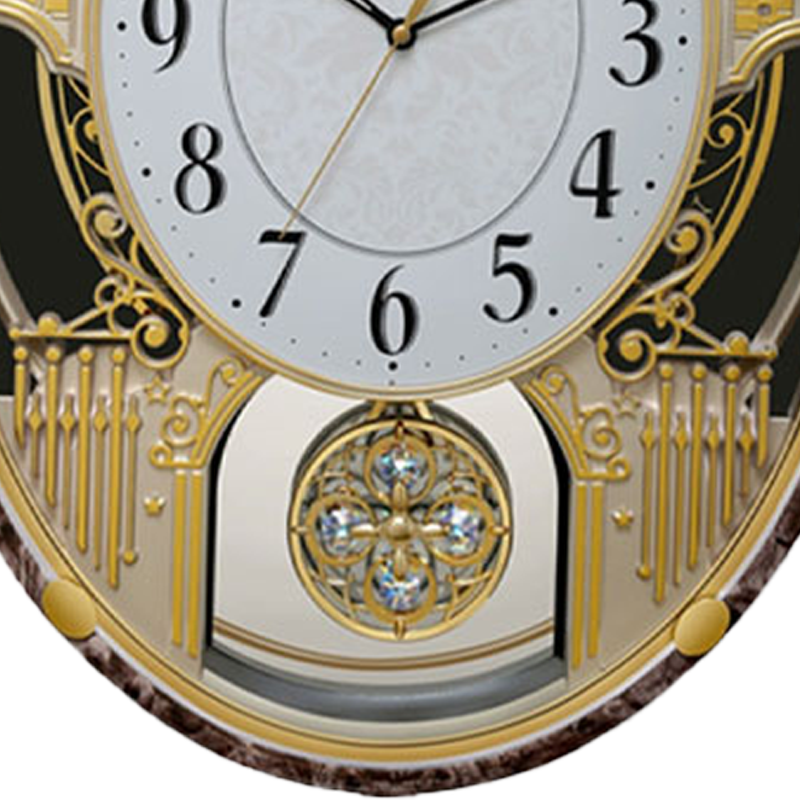 Ajanta wooden printed designer musical pendulum wall clock 450 x 345 x 85mm(4827)