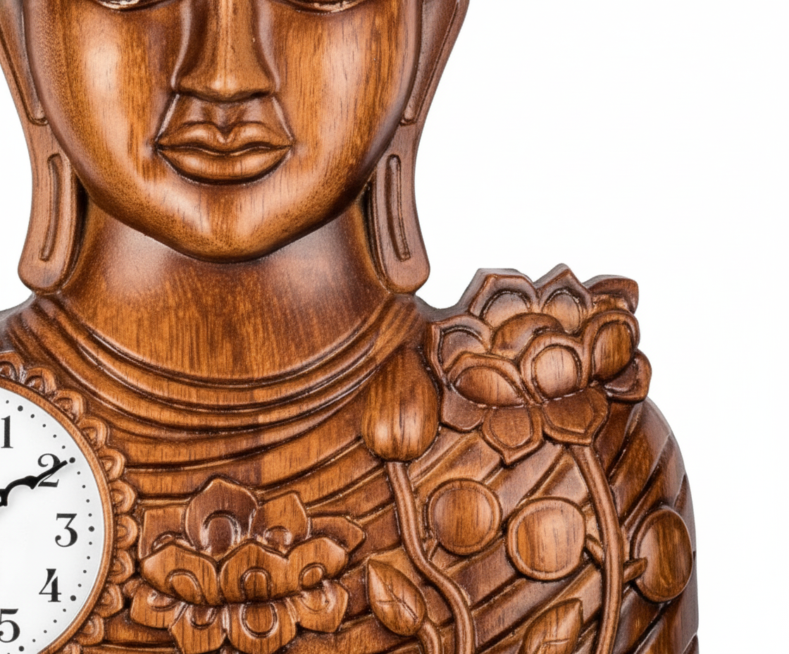 Antique Buddha Bust Wall Clock (400x470 MM) - M.No. 5161 AQ