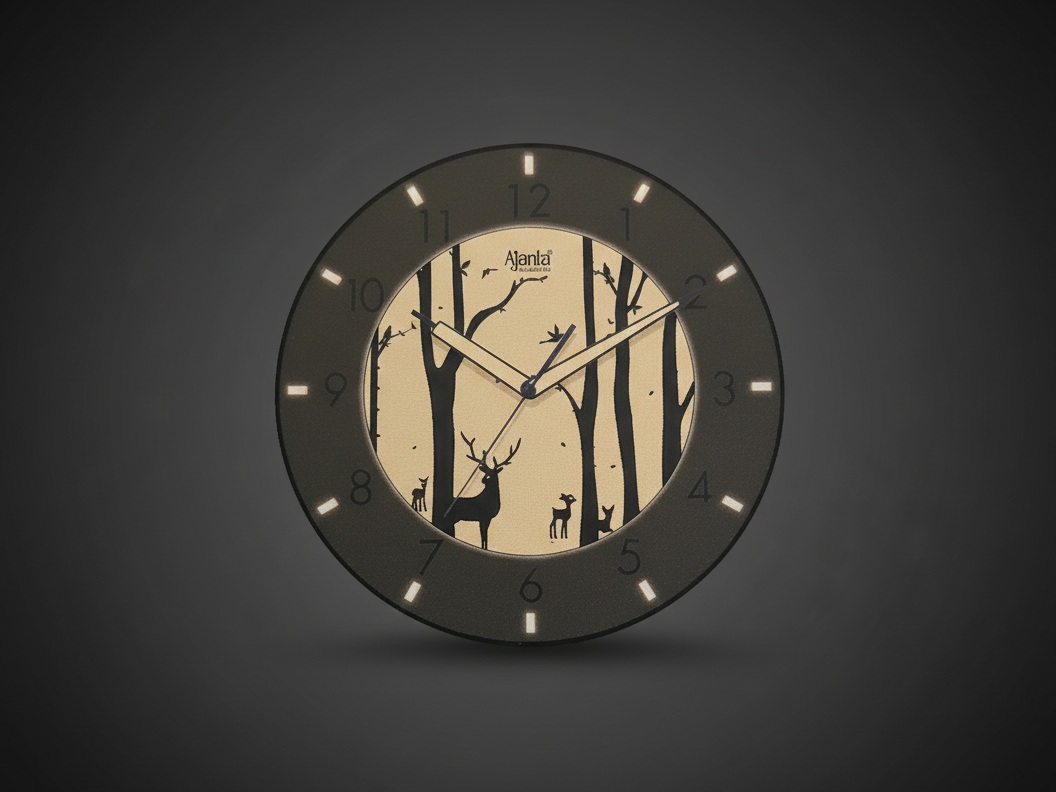 Ajanta Designer Night Glow Sweep Wall Clock Forest Theme – Model 1417 3
