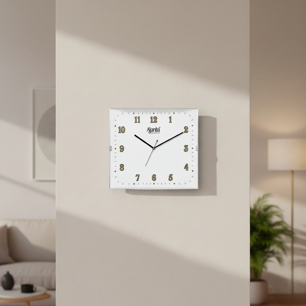 Ajanta Square Analog Wall Clock with Step Movement – Model 757 3