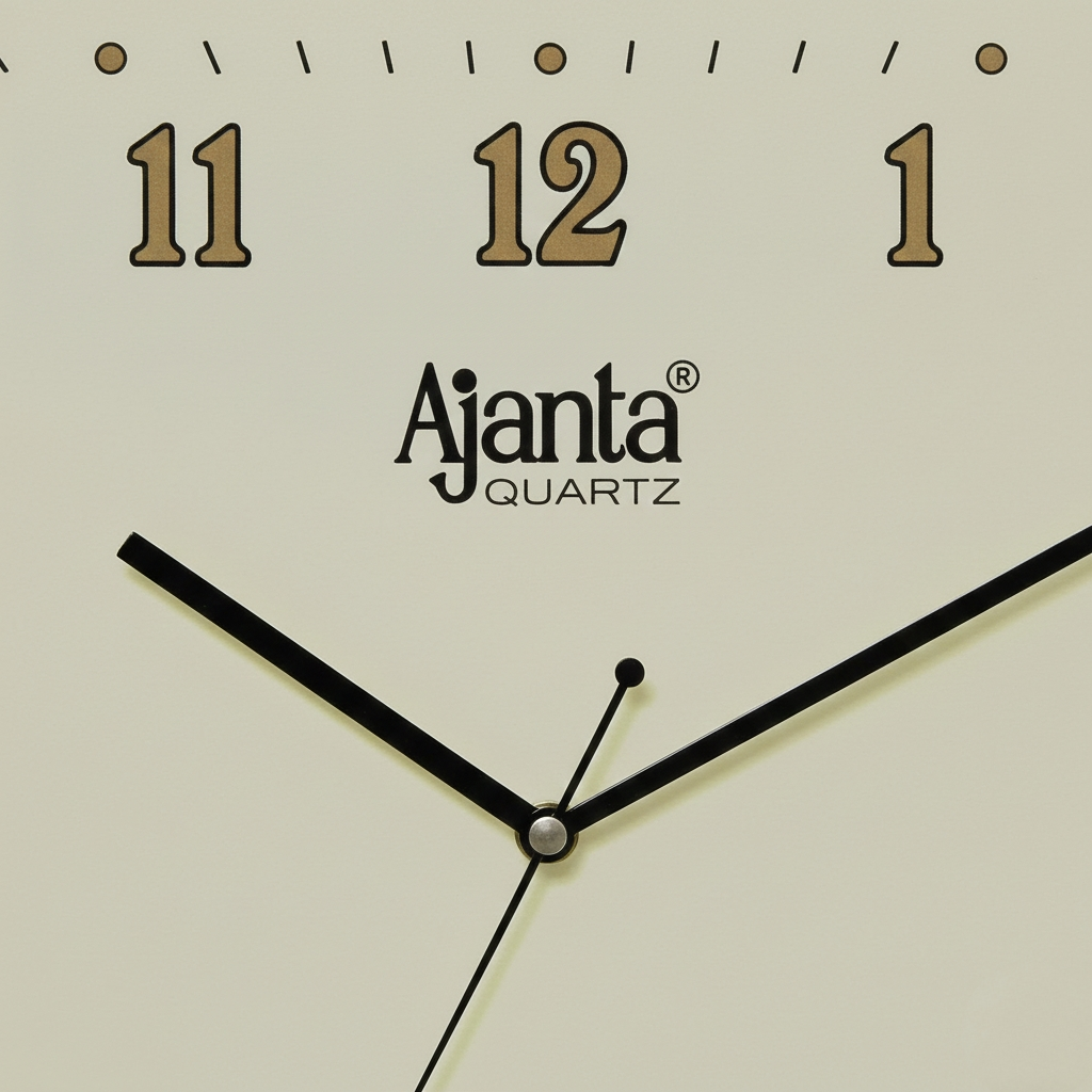 Ajanta 757 Square Analog Wall Clock Ivory Finish with Step Movement 2
