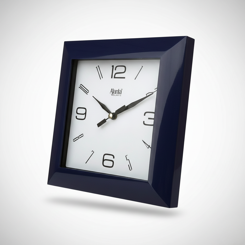 Ajanta 1847 blue Square Analog Wall Clock Minimal Design 3