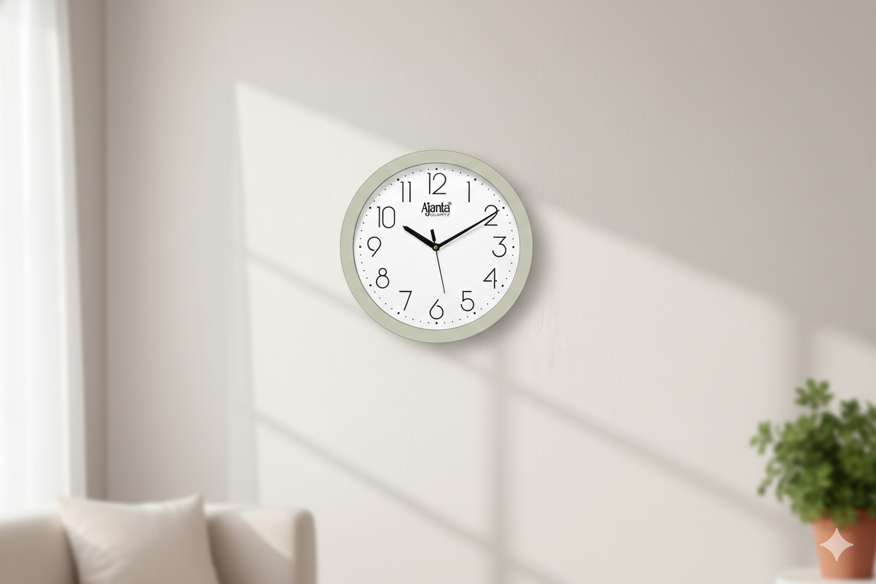 Ajanta 957 Round Analog Wall Clock Silver Color 10 Inch (260 x 33 mm) 3