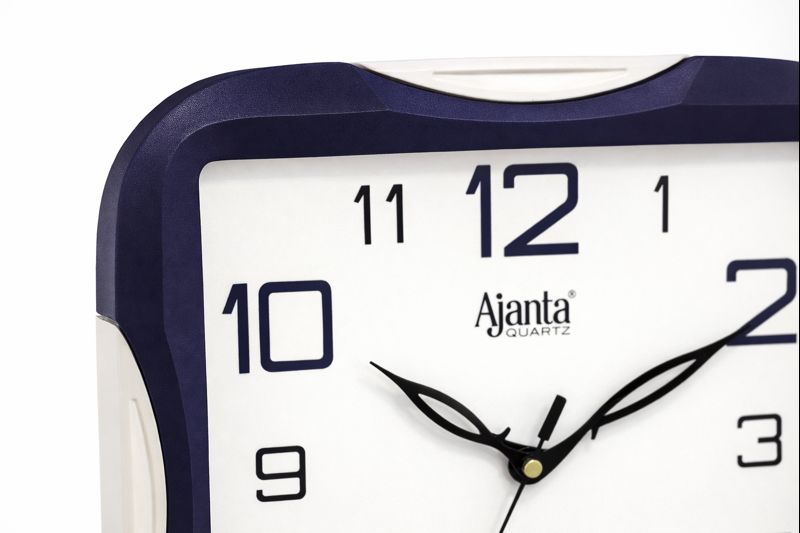 Ajanta 2007 Blue Border 11 Inch Square Analog Wall Clock 2