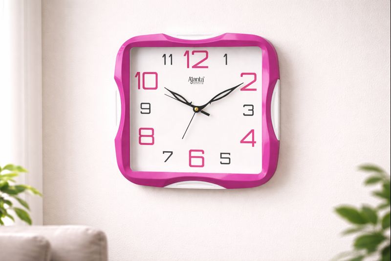 Ajanta 2007 purple Border 11 Inch Square Analog Wall Clock 3