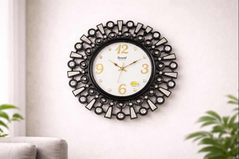 Roxon Black Decorative Wall Clock 20 Inch Premium wall clock 3
