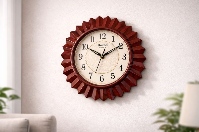 Roxon 13 Inch Brown Premium Decorative Wall Clock – Model 106 3