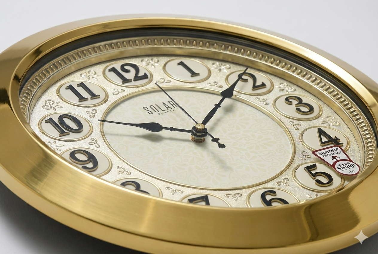 Solar 16 Inch Gold Premium Sweep Wall Clock – Model SQ-62 2