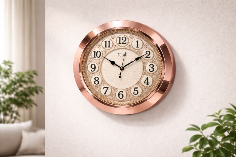 Solar 16 Inch Premium Rose Gold with golden dial Designer Wall Clock – SQ-62 3