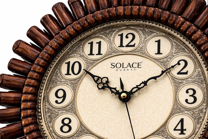 Solace 16 Inch Premium Decorative Wall Clock – Model 5791 (Brown) 2