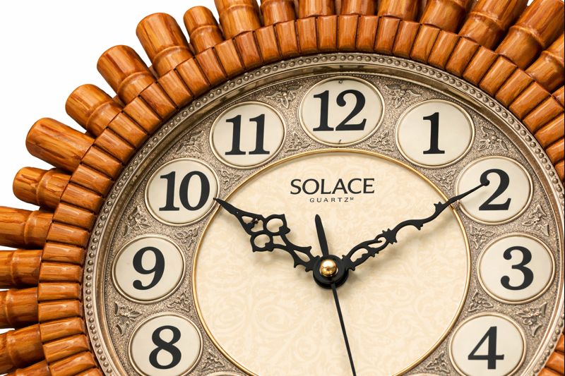 Solace 16 Inch Premium Decorative Wall Clock – Model 5791 (Golden Brown) 2