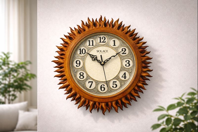 Solace 16 Inch Sun Design Decorative Wall Clock – Model 5790 3