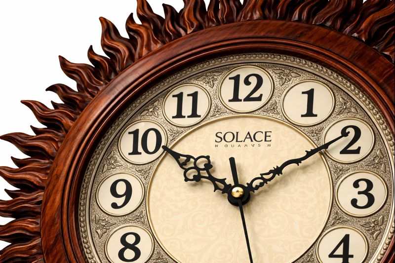 Solace 16 Inch Brown Sun Design Decorative Wall Clock – Model 5790 2