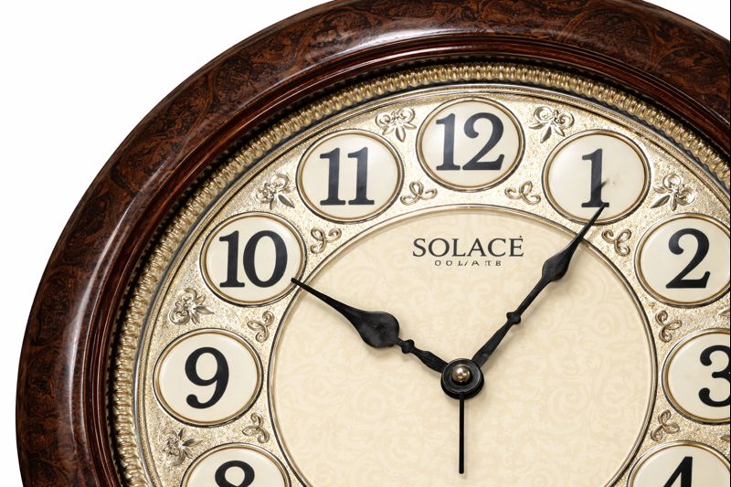Solace 16 Inch Brown Silent Sweep Decorative Wall Clock – Model 5750 2