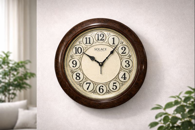 Solace 16 Inch Brown Silent Sweep Decorative Wall Clock – Model 5750 3