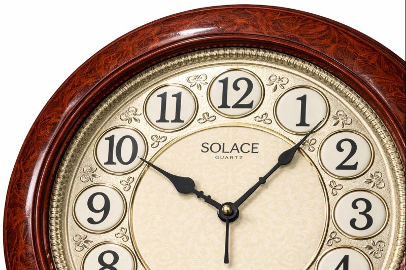 Solace 5750 Premium 16 Inch Brown Silent Sweep Decorative Wall Clock 2