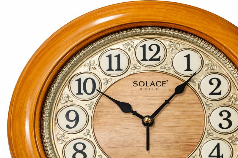 Solace 5750 16 Inch Light Wood Silent Sweep Decorative Wall Clock 2