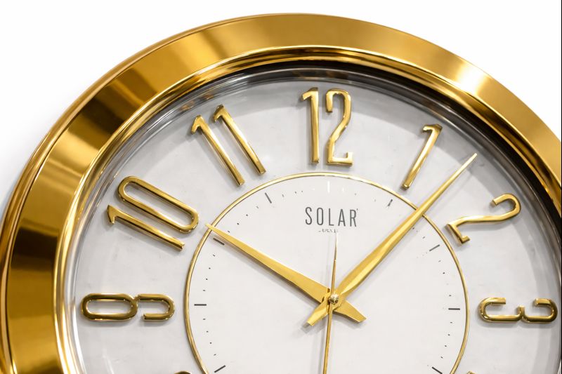 Solace SQ-53 12 Inch Golden Transparent Silent Sweep Wall Clock 2