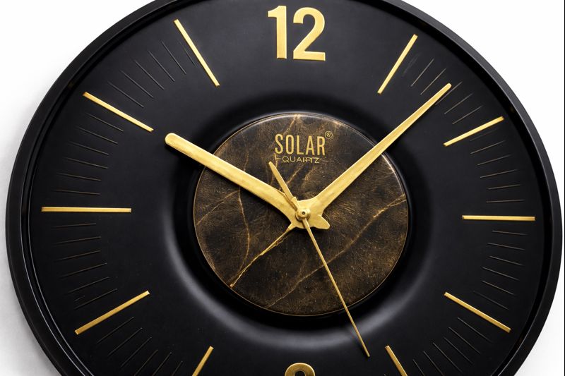 Solar SQ-56 13 Inch Matte Black Premium Silent Sweep Wall Clock 2