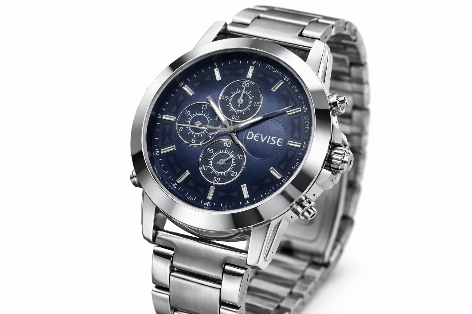 Devise 45mm Blue Dial Stainless Steel Analog Men’s Wrist Watch 2