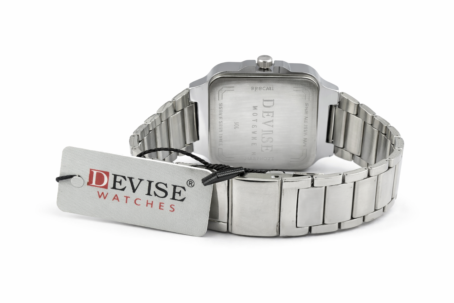 Devise 45mm Square Silver Dial Stainless Steel Analog Men’s Wrist Watch 3