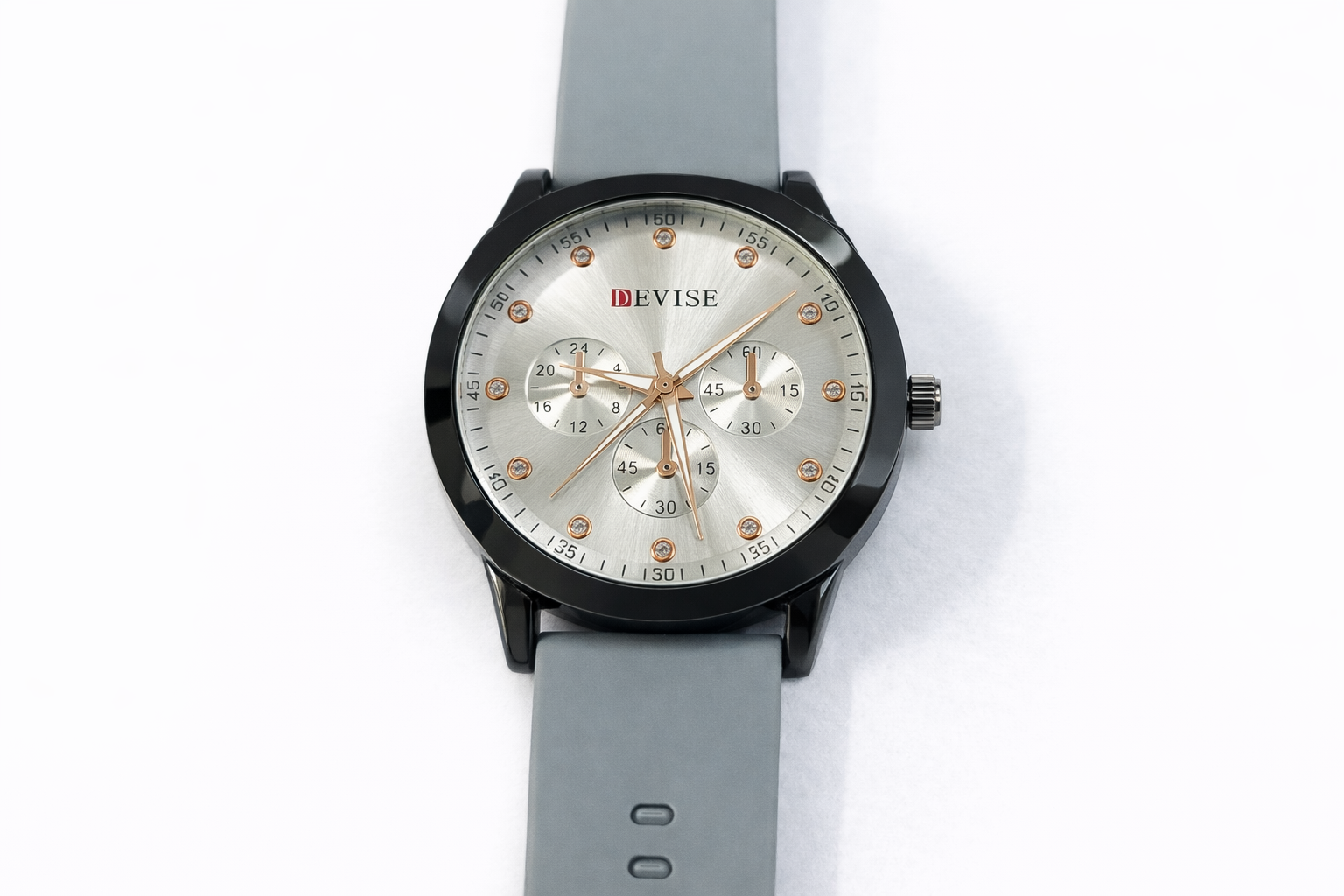 Devise Silver Dial Multi-Dial Grey Strap Wrist Watch – 42mm 2