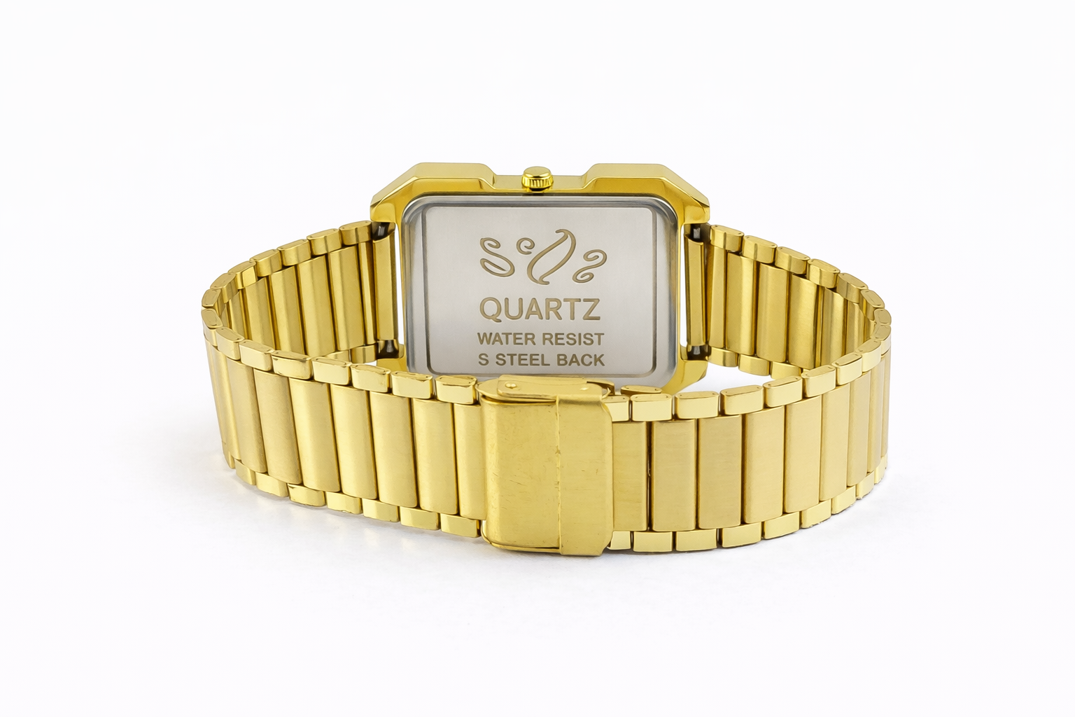 Gold Square Metal Wrist Watch – Luxury Look (Unisex) 2