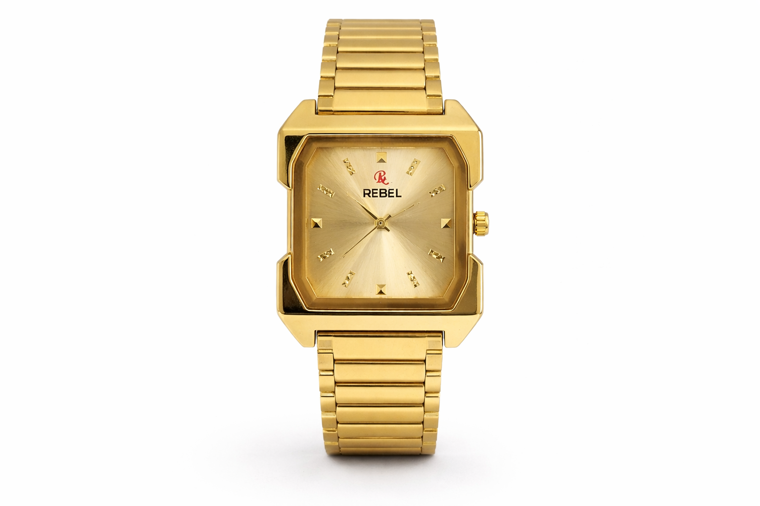 Gold Square Metal Wrist Watch – Luxury Look (Unisex) 3