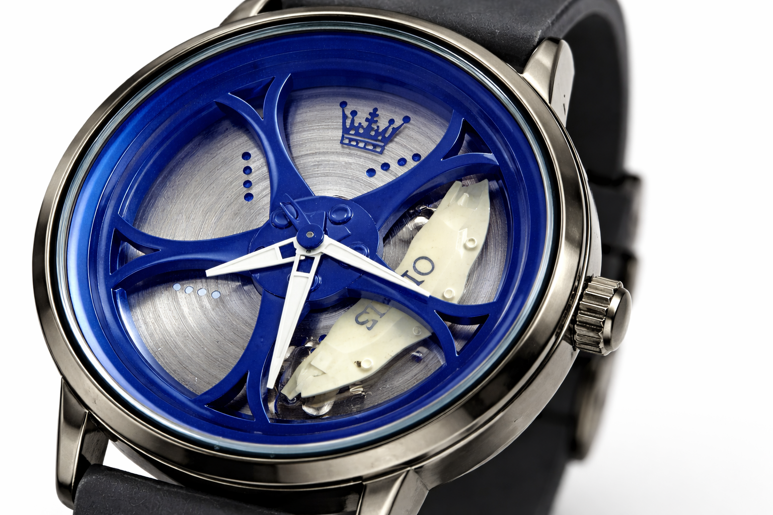 360 Rotating Wheel Wrist Watch – Blue Shade Glass 2
