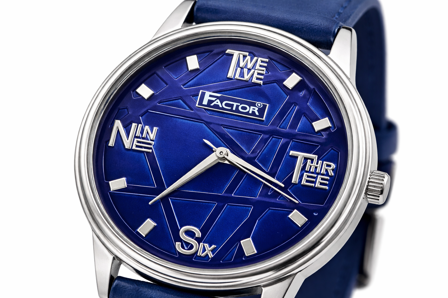 Classic Leather Strap Fashion Wrist Watch – Blue Dial 2