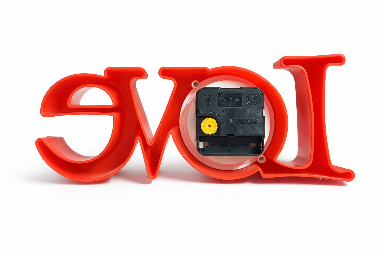 LOVE Shape Decorative Table Clock – Red Romantic Gift Clock for Home & Desk 3