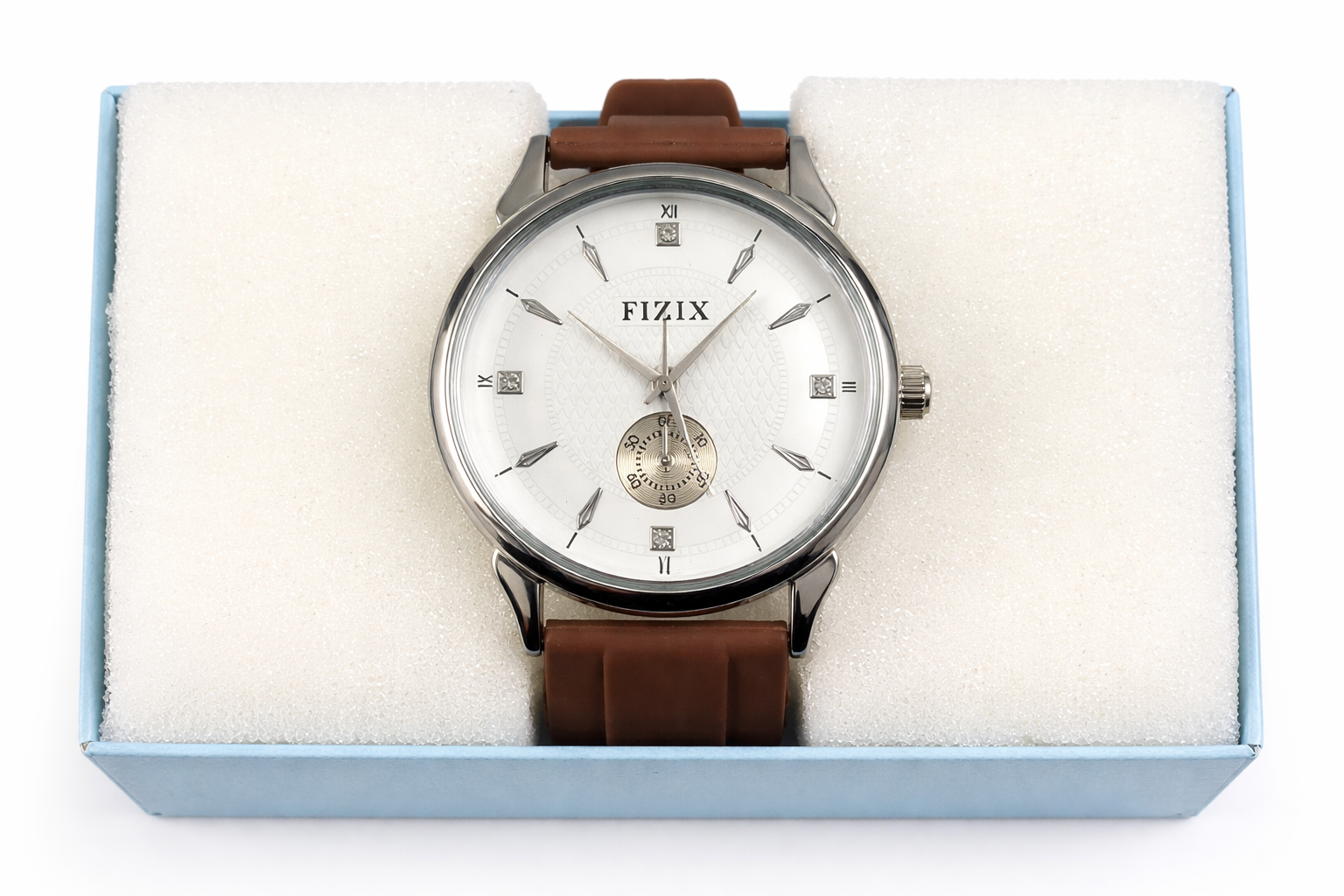Fizix Brown Silicone Strap Couple Watch Set – Soft Strap Matching Analog Wrist Watches 3