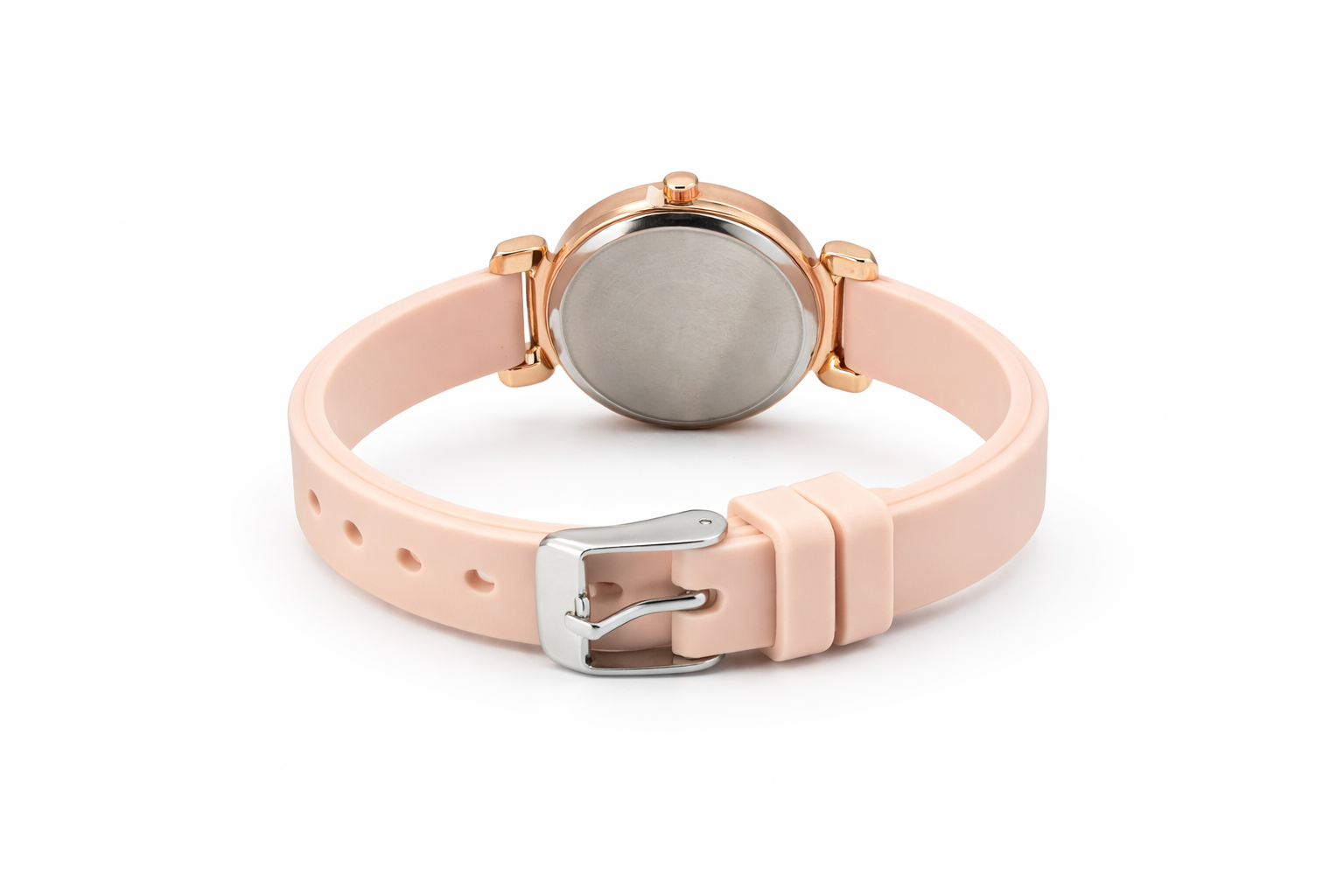 F-Lillen Rose Gold Ladies Watch with Soft Pink Strap 3