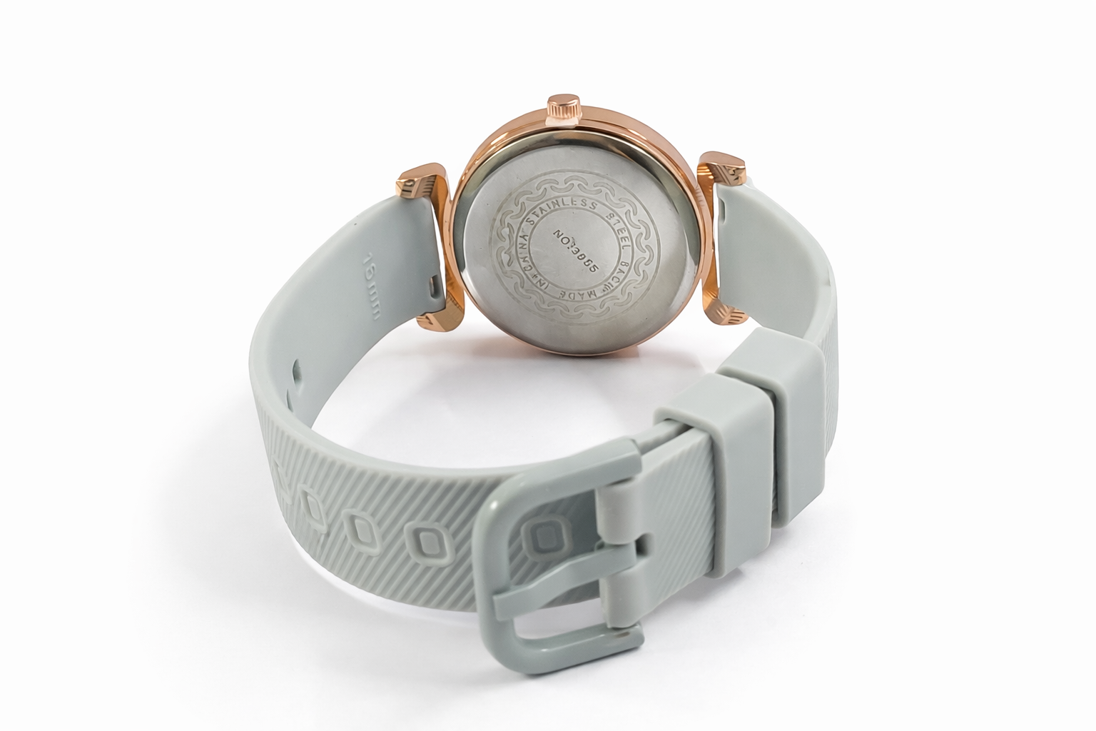 Grey Soft Strap Ladies Watch – Rose Gold Case Women’s Analog Wrist Watch 3