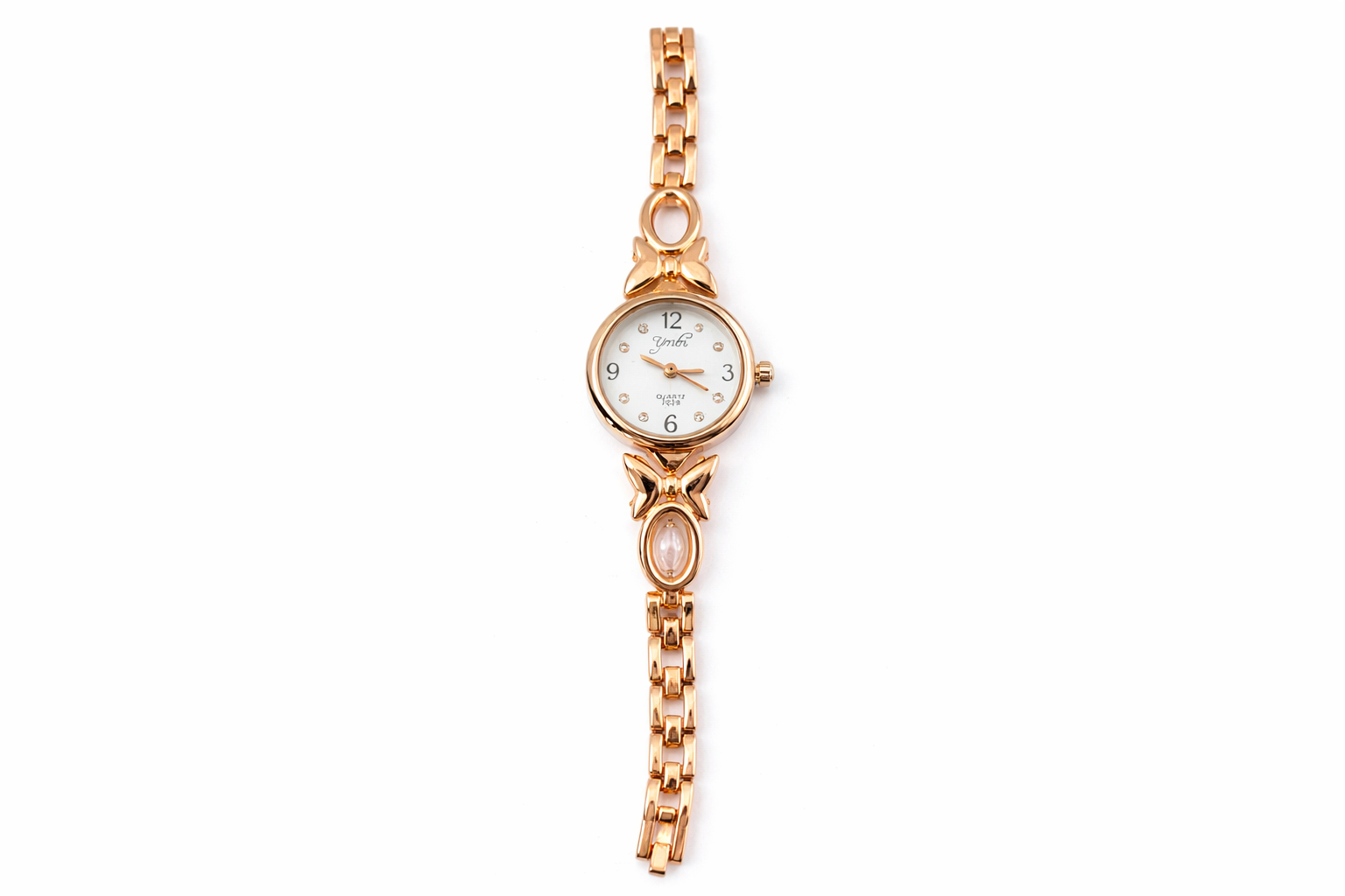 Rose Gold Bracelet Ladies Watch – Stone Studded Elegant Women’s Wrist Watch 2