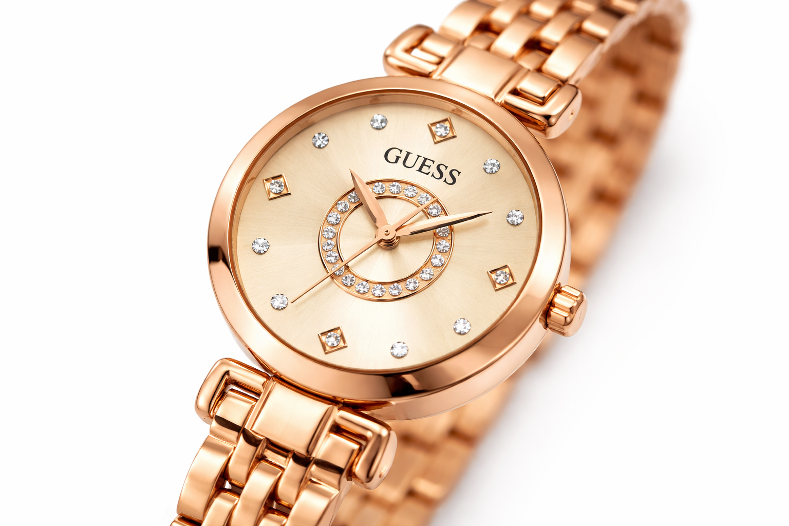 Rose Gold Luxury Bracelet Ladies Watch – Crystal Studded Dial 2