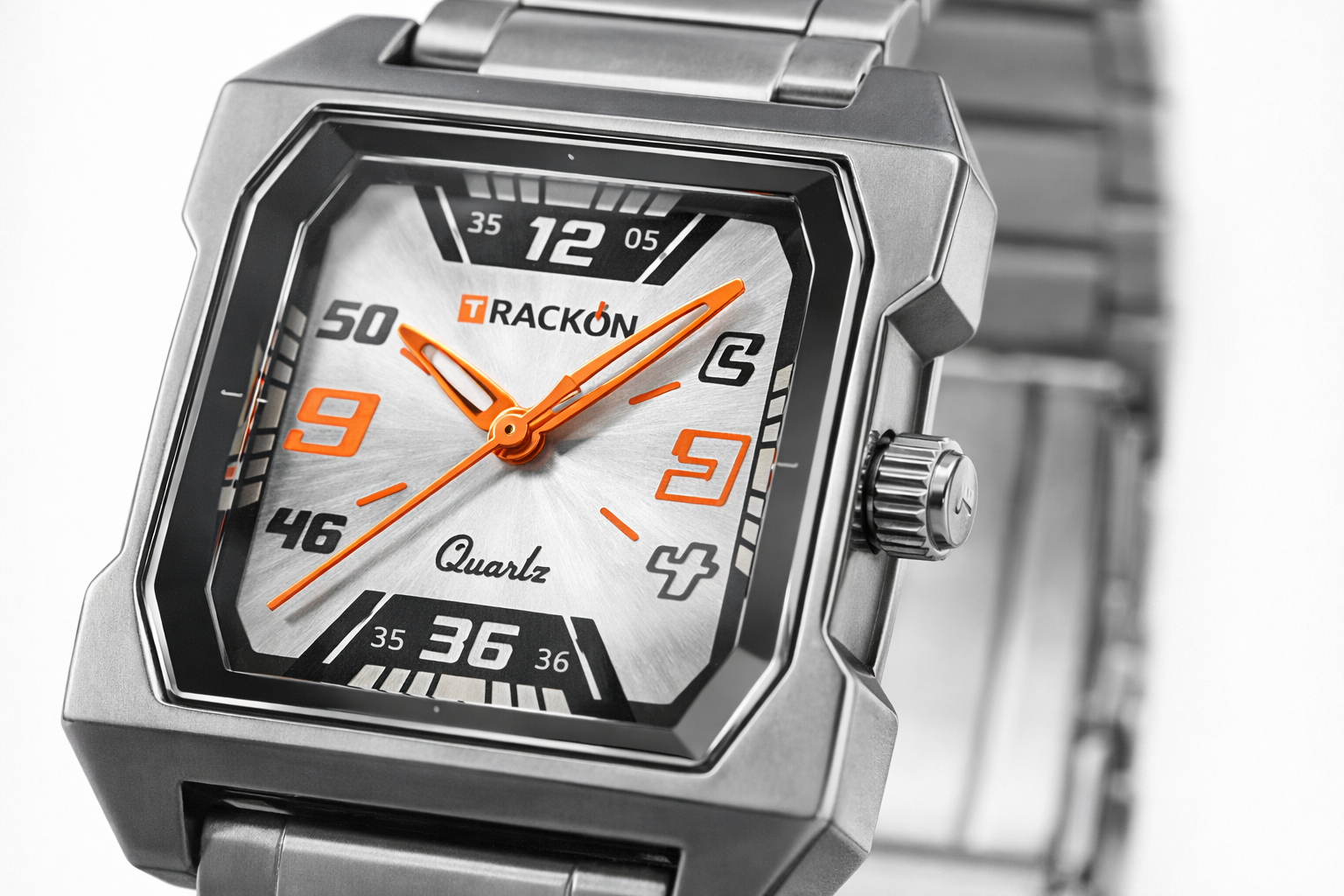 Square Dial Stainless Steel Strap Mens Analog Watch – Silver & White 2