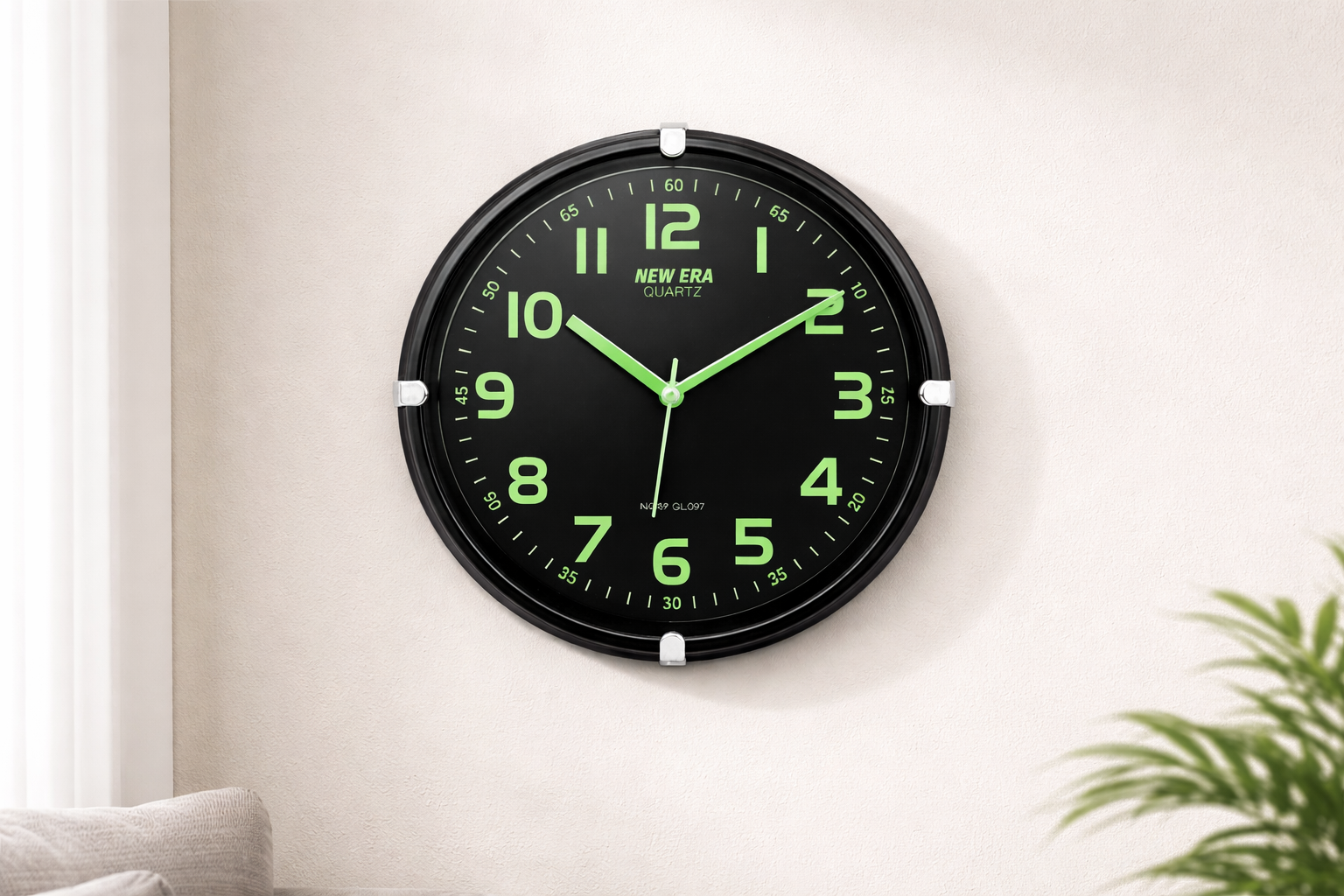 New era 10 Inch Radium Wall Clock with Step Movement – Quartz Clock for Home & Office 3