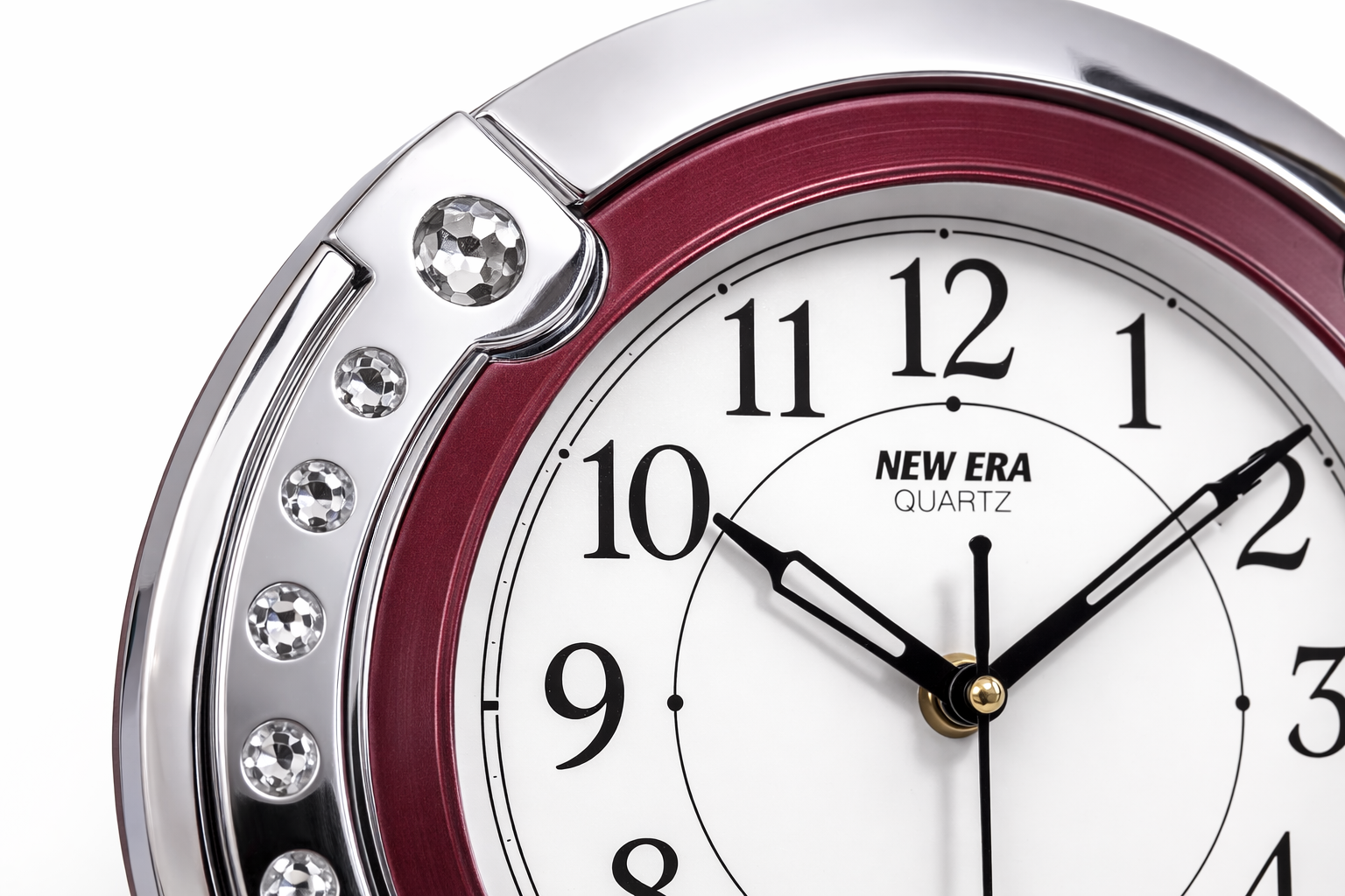 New Era 12 Inch Designer Crystal Wall Clock – Model 1126 | Luxury Chrome Finish with 1-Year Warranty 2