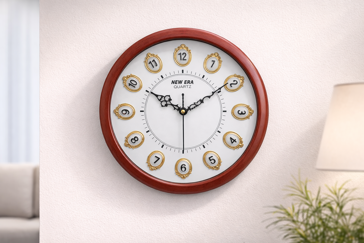 New Era 13 Inch Red Decorative Wall Clock – Model 1101-DLX with Silent Sweep Movement 3