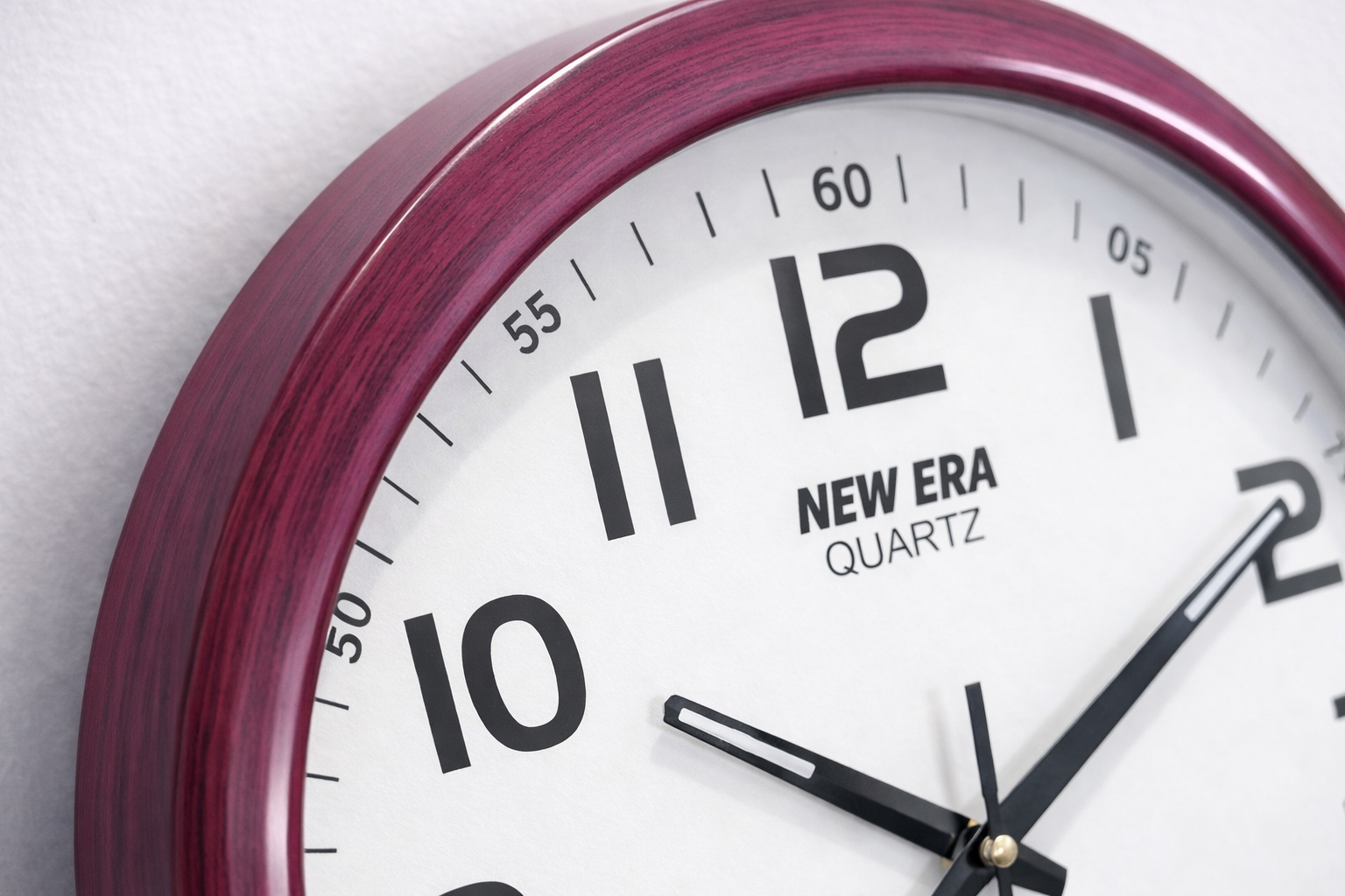 New Era 13 Inch Maroon Frame Wall Clock – Model 1101 with Step Movement 2